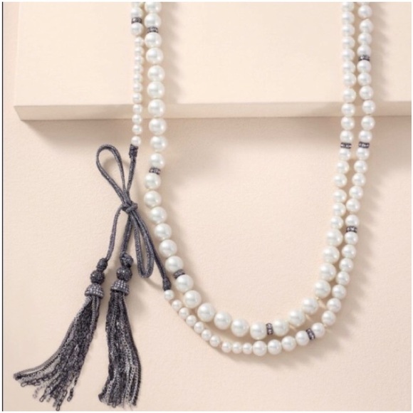 Stella & Dot NWOT faux pearly versatile necklace - long - Picture 6 of 12